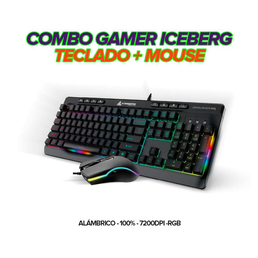 Combo Gamer Iceberg Teclado + Mouse (7200Dpi) Rgb img #1