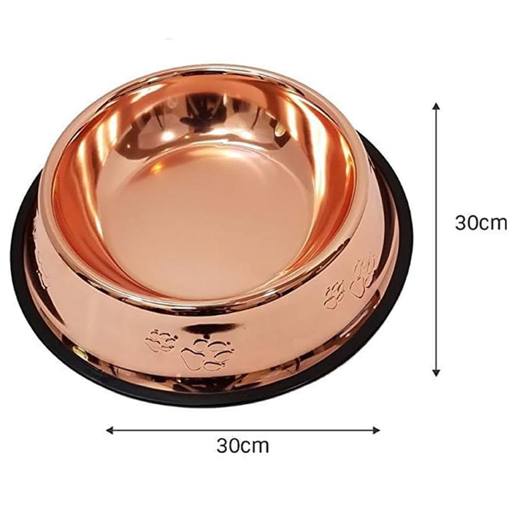 Comedero Bebedero Antideslizante Mediano Metálico Mascotas img #2