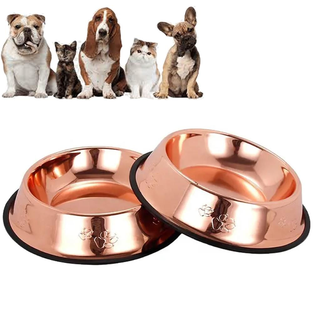 Comedero Bebedero Antideslizante Mediano Metálico Mascotas img #4