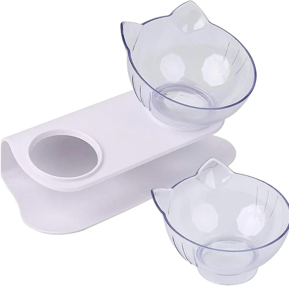 Comedero Bebedero Doble Mascotas Anti Reflujo Elevado img #1