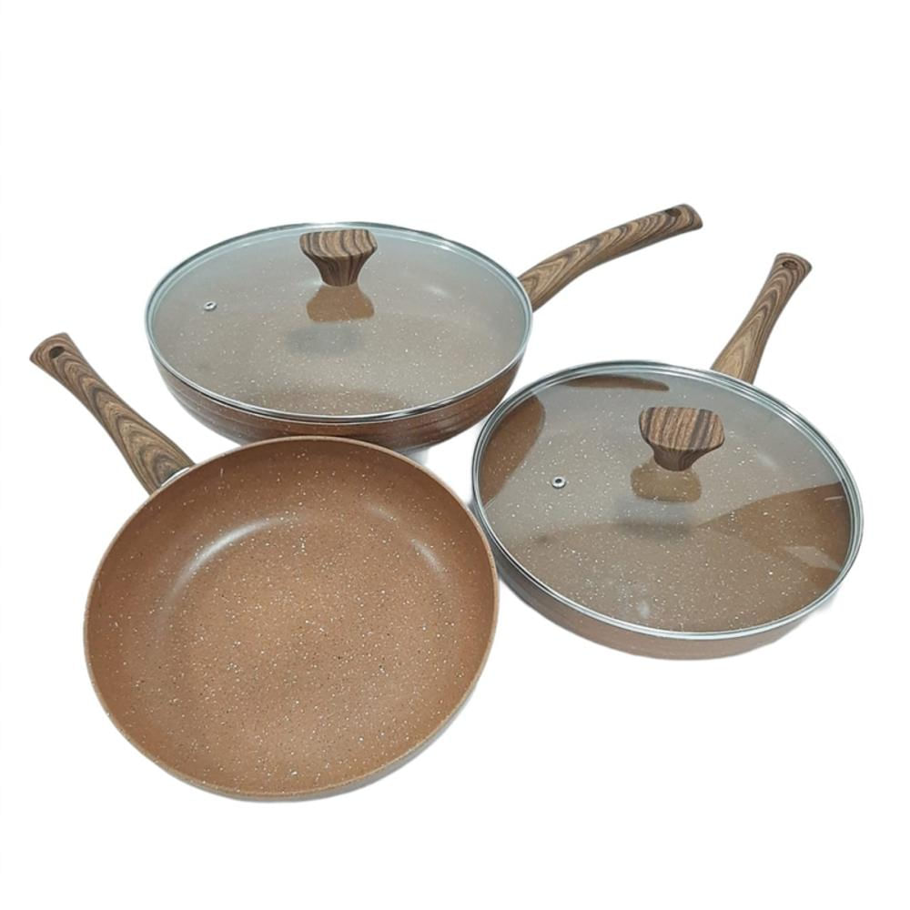 Sartenes En Mármol X3 Con Tapa De Vidrio Swisshome img #3