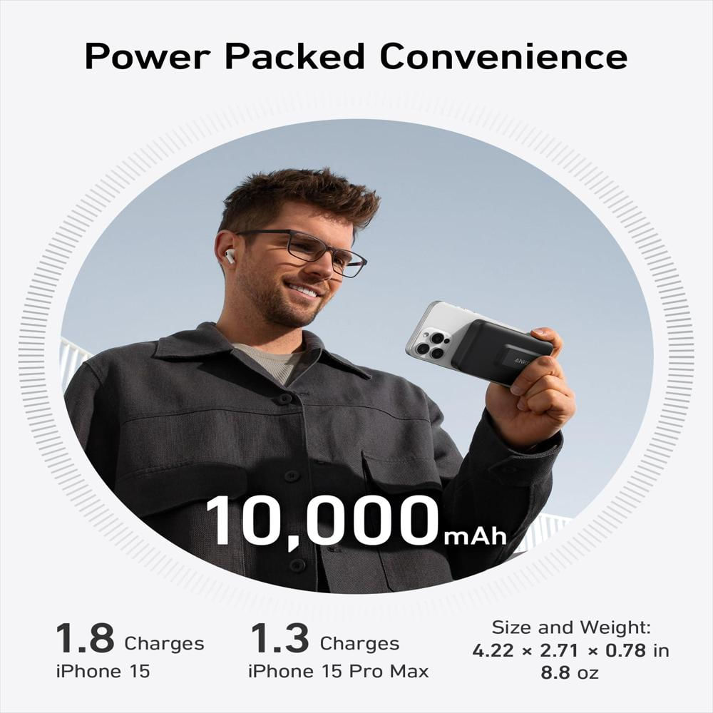Banco De Energía Anker Maggo Cargadror Ultrarrápido Compatible Con Magsafe De 15 W Con Certificación Qi2 De 10000 img #4