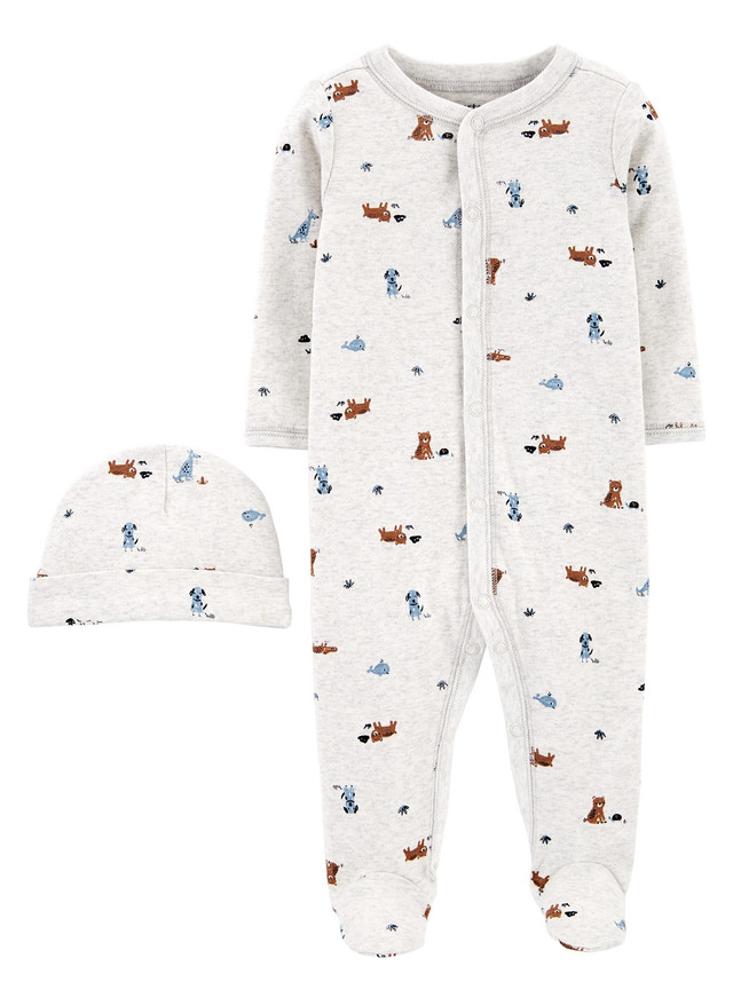 Set 2 Pzs Carters Gorrito Gris Perro img #1