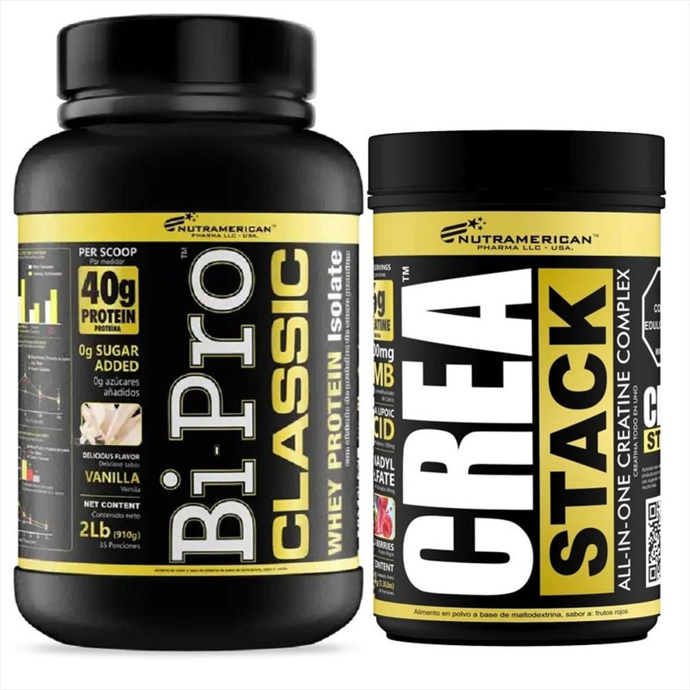 Combo Proteina Bipro Classic Vainilla 2 Lb + Creatina Crea Stack 1.3 Lb img #1