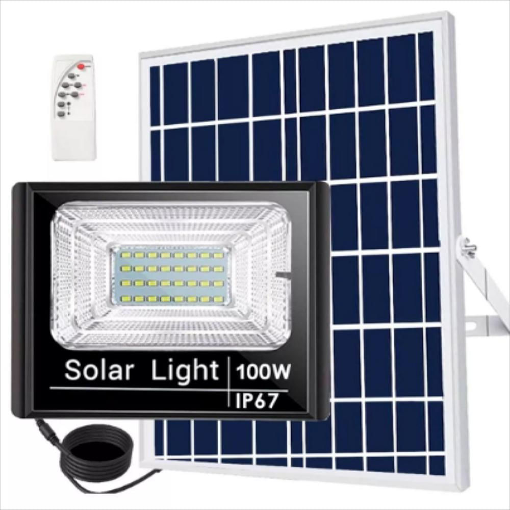 Reflector Solar 100W Panel Solar Luz Blanca Exteriores Carcasa Negro Luz Blanco Neutro img #1
