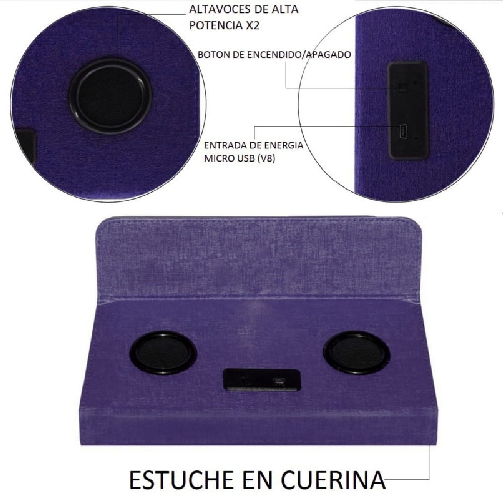 Estuche Parlante Tablet De 7 Galaxy Tab A E 2 3 7 Morado img #5