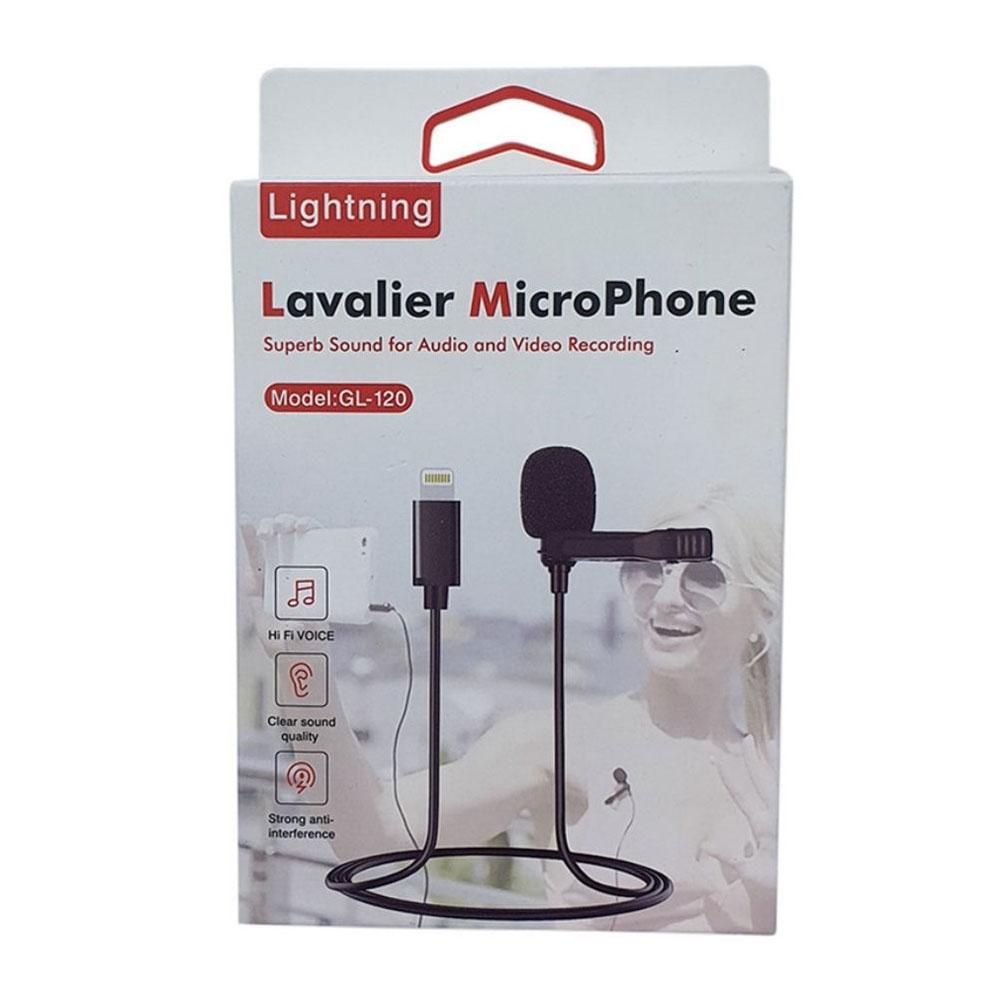 Micrófono Solapa Tipo Ios Iphone Gl 120 Externo Sonido Negro Clip img #1