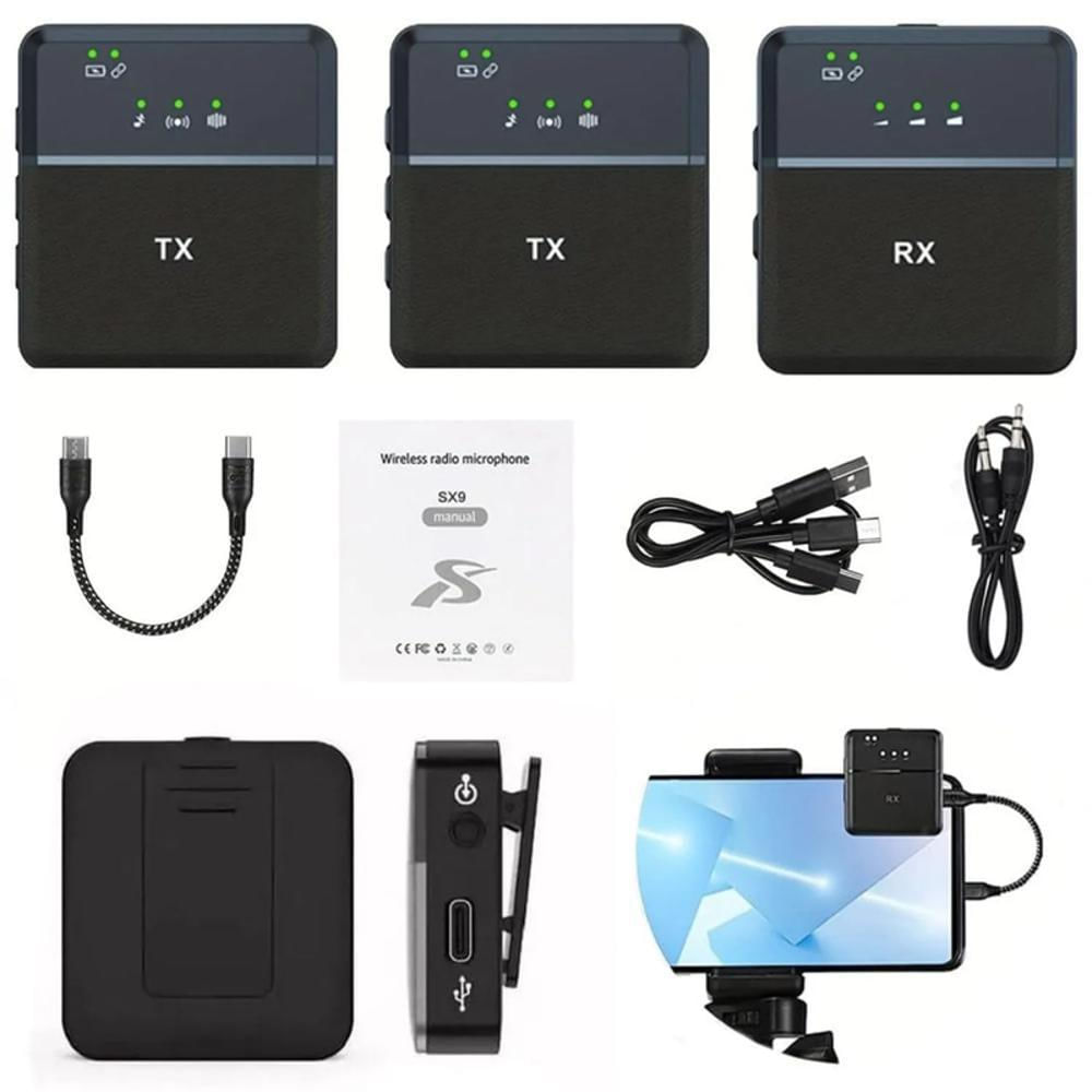 Micrófono Inalámbrico Solapa Sx9 Doble Audio Para Smartphone img #2