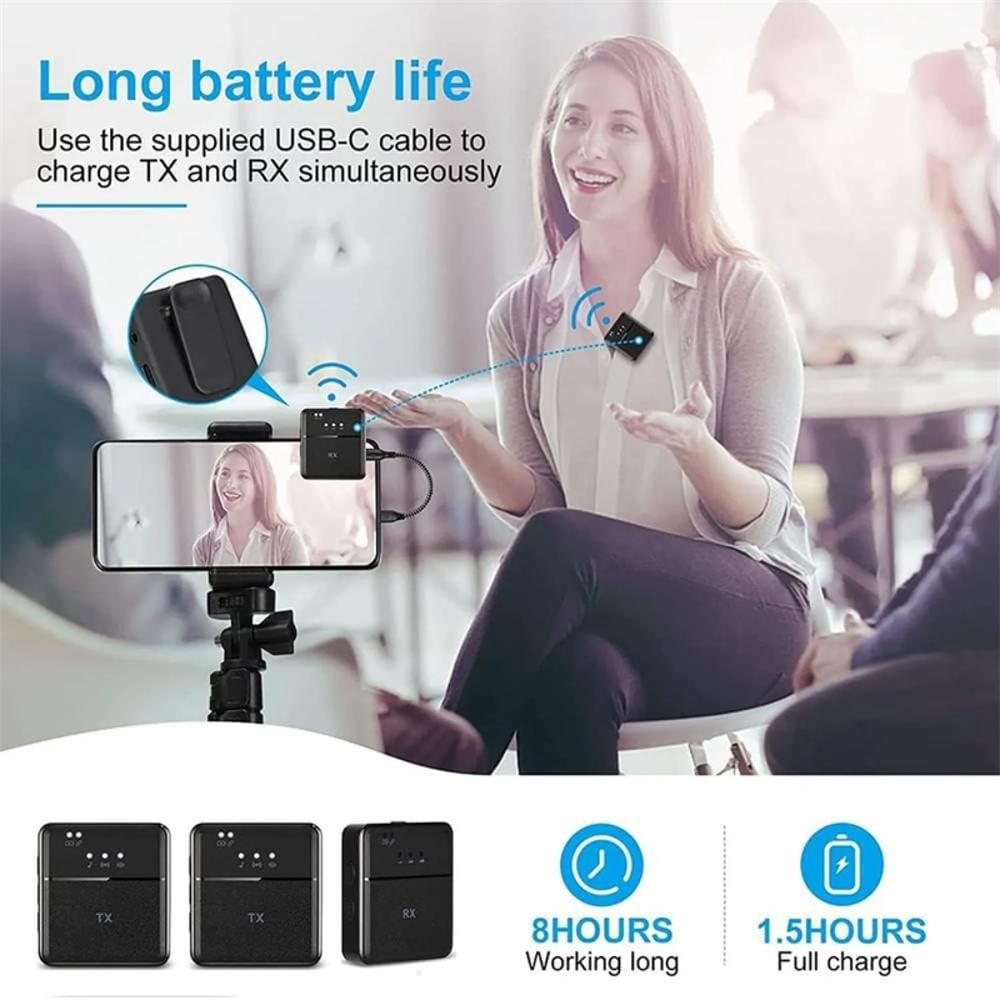 Micrófono Inalámbrico Solapa Sx9 Doble Audio Para Smartphone img #5