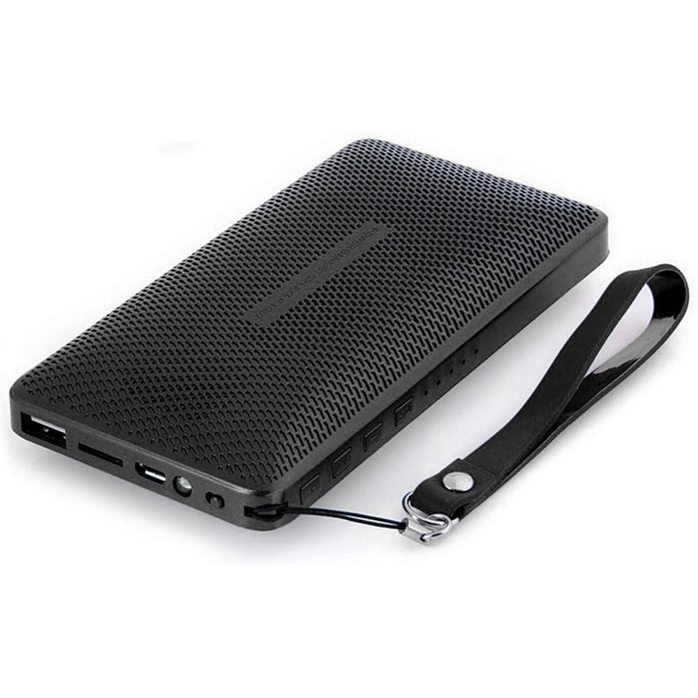 Parlante Bluetooth Power Bank 3000Mah Radio Fm Negro img #1