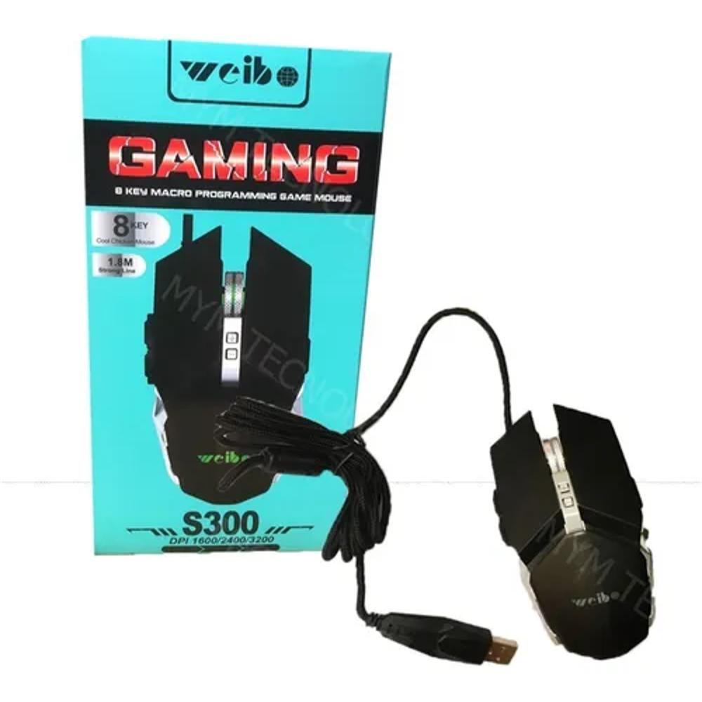 Mouse Weibo Gamer Metálico 8 Botones Retroiluminado S300 img #2