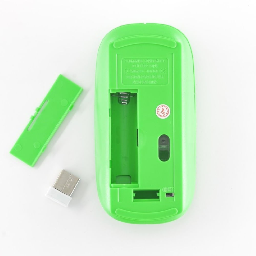 Mouse Inalámbrico Usb Para Mac Windows Y Android Verde img #2