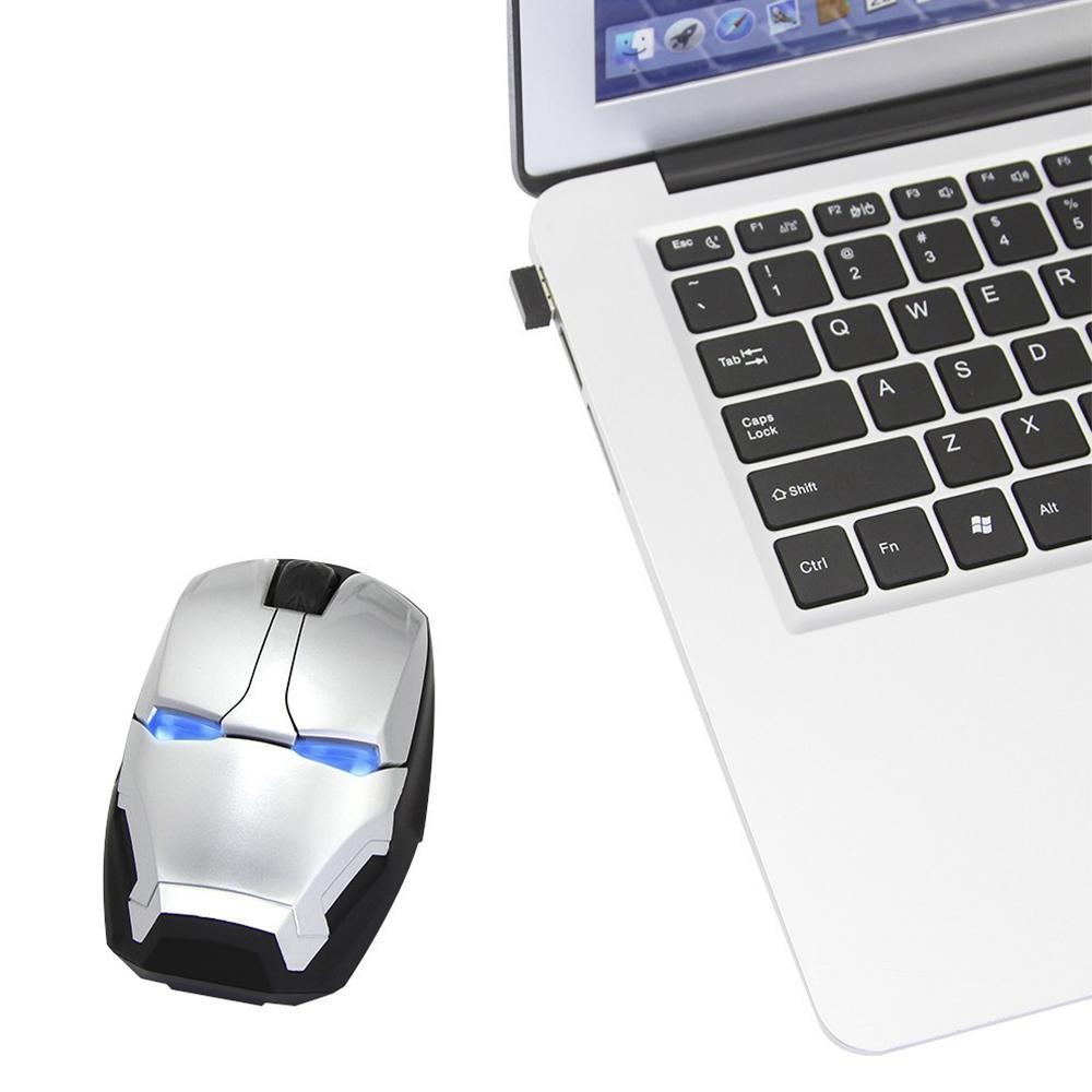 Mouse Inalambrico Iron Man Con Velocidad Ajustable Gris img #4