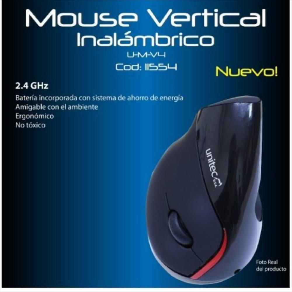 Mouse Unitec Inalámbrico Ergonómico Vertical Túnel Carpiano img #3