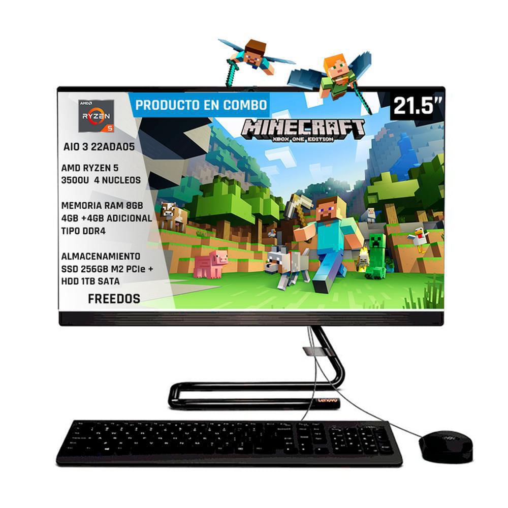Aio Todo En Uno Lenovo Ryzen 5 3500U Ram 4Gb + 4Gb 1Tb + 256Gb Fhd img #1