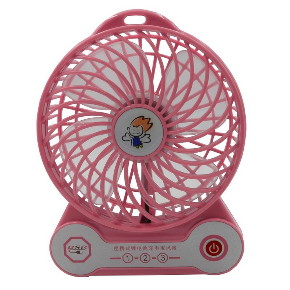 Ventilador 4 Pulgadas Abanico Recargable Portátil Rosado img #2