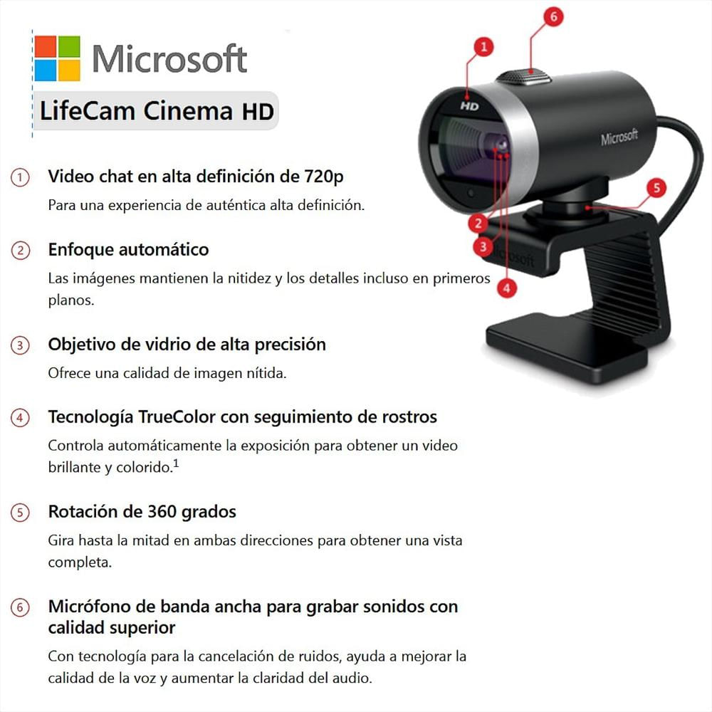 Cámara Web 720P Hd Rota 360º Microsoft Lifecam Cinema Hd img #3