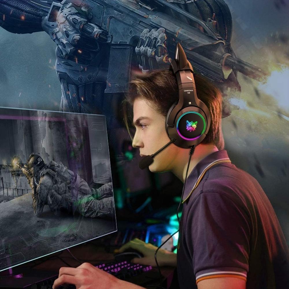 Diadema Gamer Multiplataforma Onikuma K9 Cat Rgb Para Ps4 Pc Xbox Swich img #3