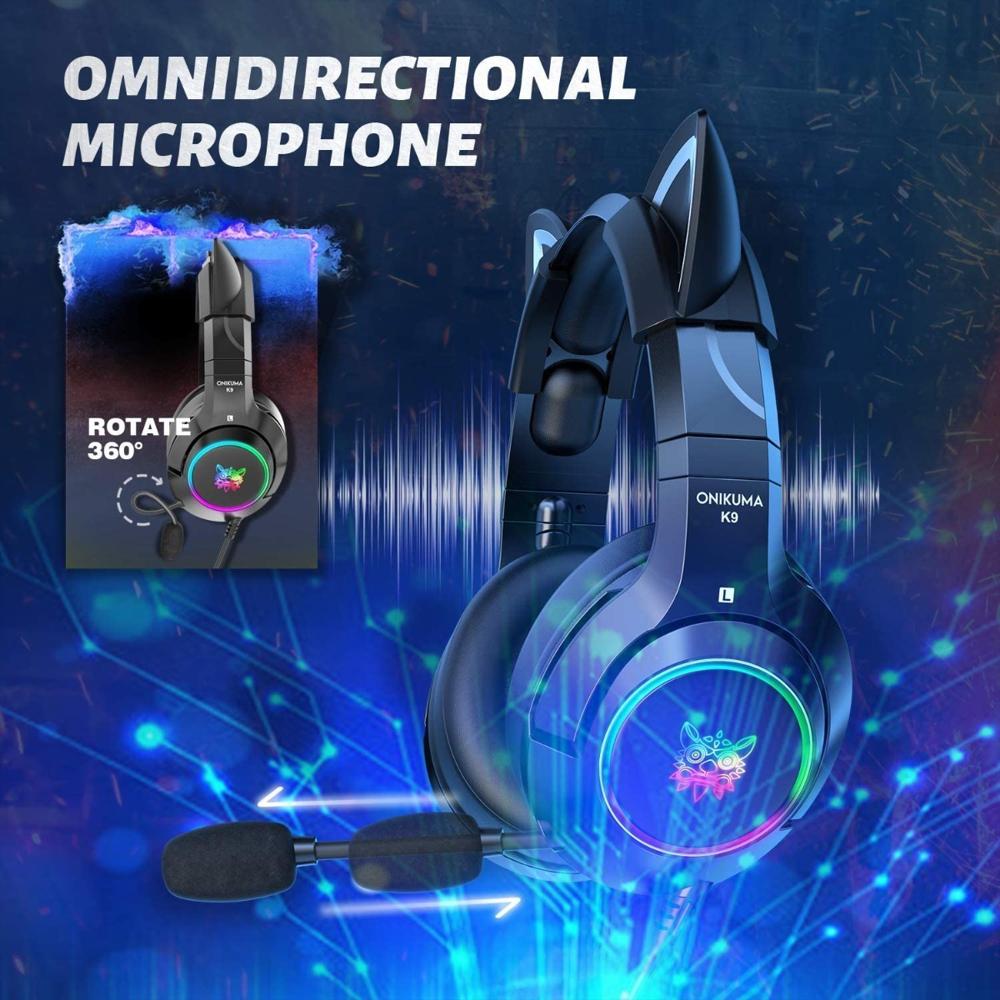 Diadema Gamer Multiplataforma Onikuma K9 Cat Rgb Para Ps4 Pc Xbox Swich img #4