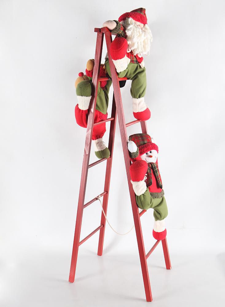 ESCALERA ROJA CON SANTA 134CM FINLANDEK 922G0042 img #1