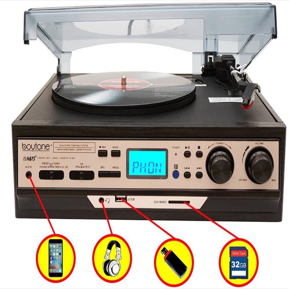 Tocadiscos Boytone Bt 27R C Conexión Bluetooth Estereo img #1