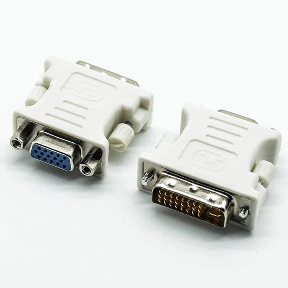 Adaptador Dvi Vga Macho Conversor Conexión Dual Macho Hembra Blanco img #1