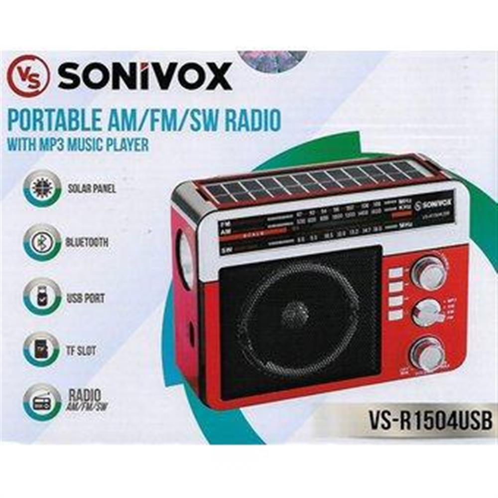 Radio Portatil 3 Bandas Con Panel Solar Y Linterna Led img #1