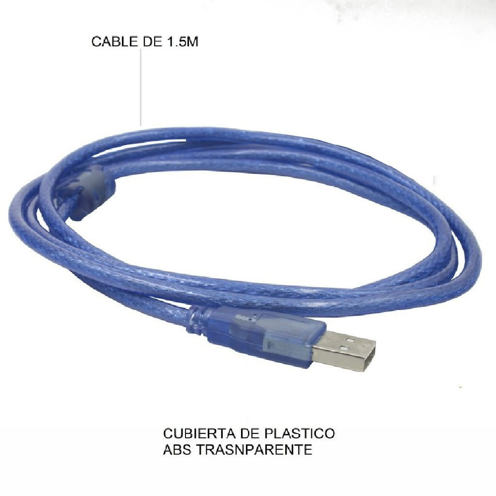 Cable Usb 1.5M Metros Macho A Macho Azul img #4