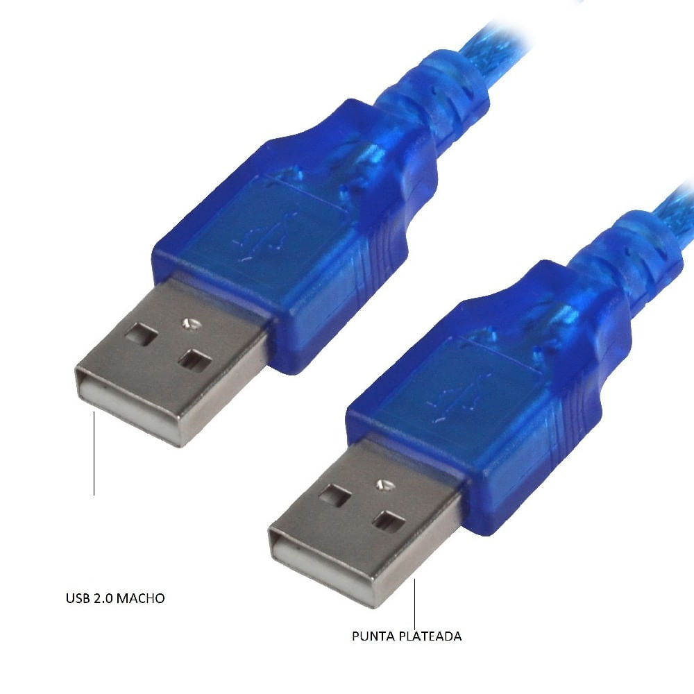 Cable Usb 1.5M Metros Macho A Macho Azul img #5