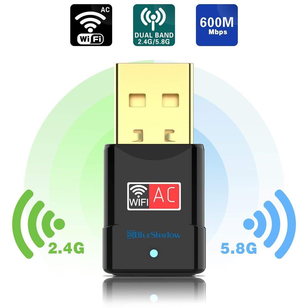 Blueshadow Usb Wifi Adaptador Dual Band 2 4G 5G Mini Wi Fi img #1