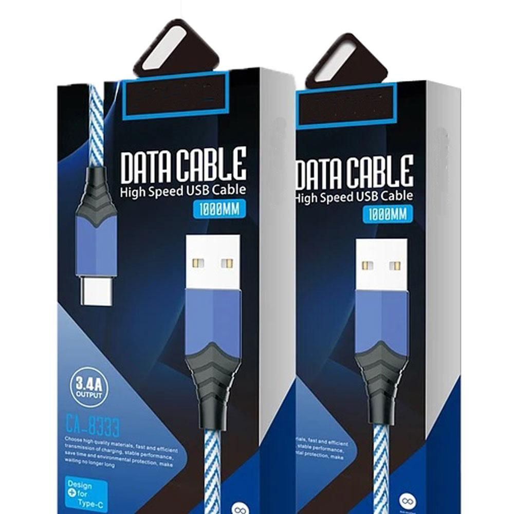 Cable Usb Ca 8333 Tipo C Azul Carga Rápida 1000Mm 3.4A Transferencia Datos img #2