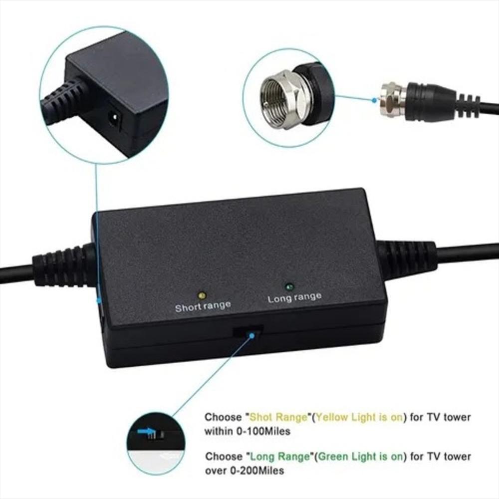 Antena Tdt 80Km + Amplificador Digital Tv 3En1 Diseño Lujo img #2