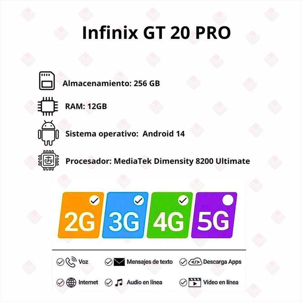 Celular Infinix Gt 20 Pro 256Gb/12Gb Ram Plata img #5