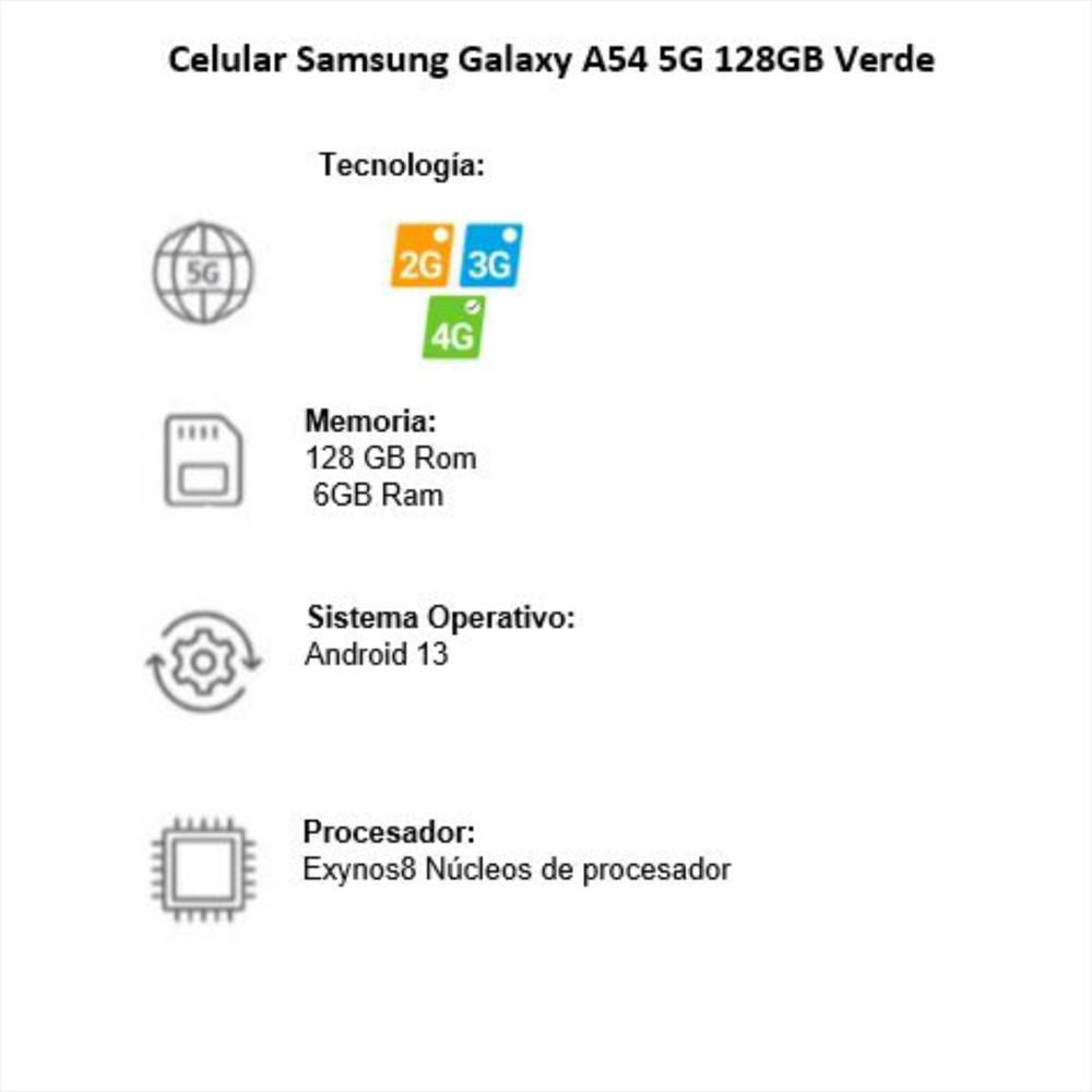 Celular Samsung Galaxy A54 5G 128Gb Verde Original img #4