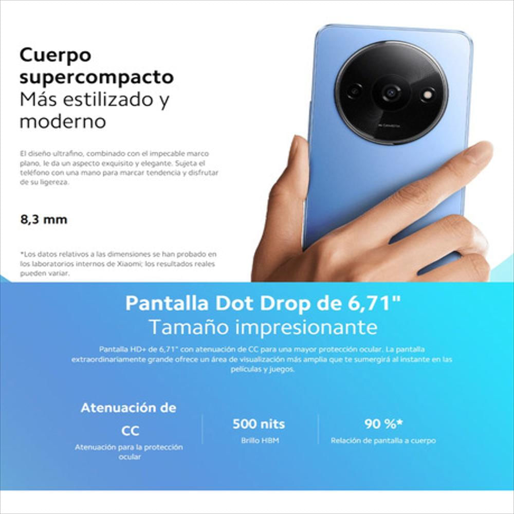 Celular Xiaomi Redmi A3, 64Gb / 3Gb, Azul + Buds 4 Active img #4