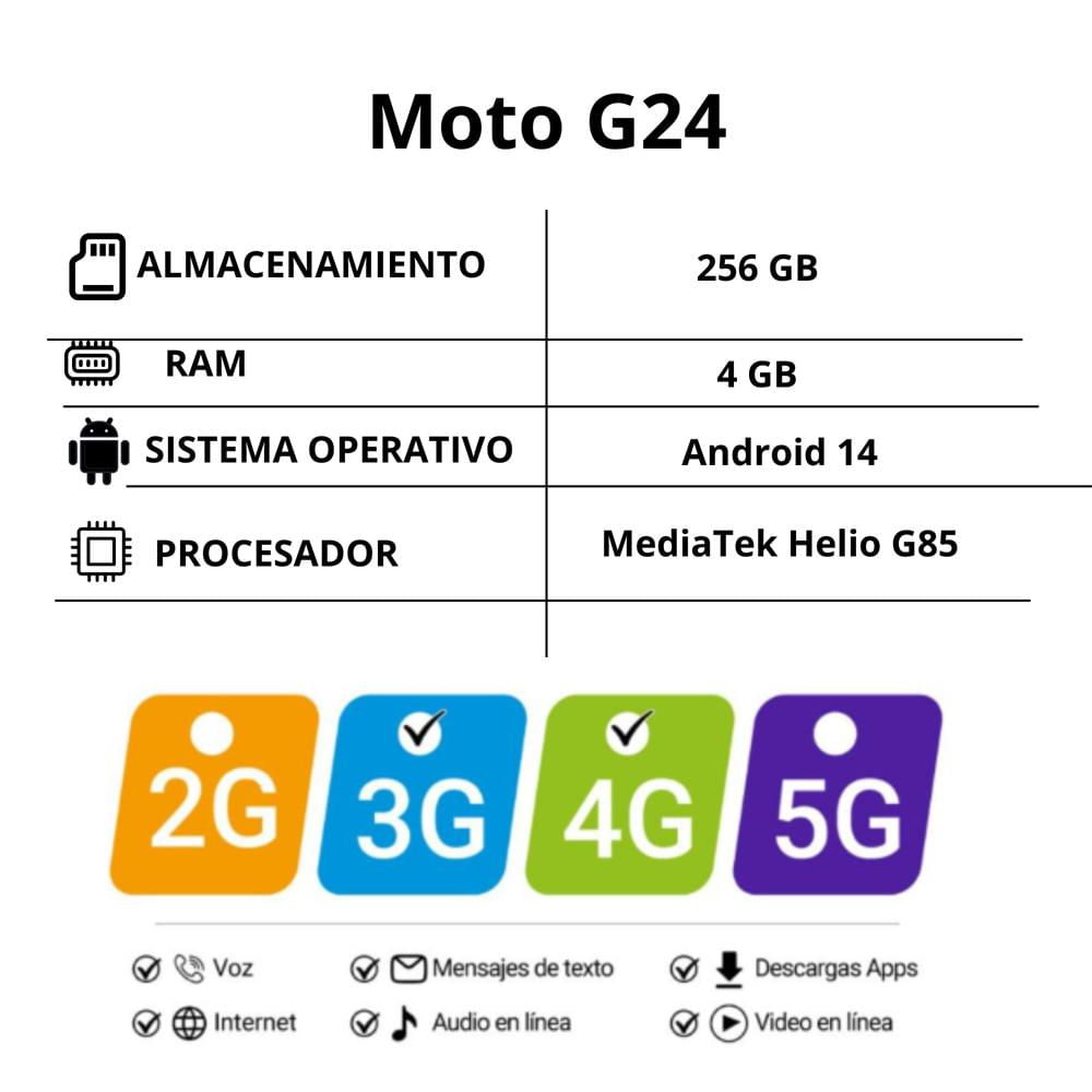 Celular Moto G24 4Gb + 256Gb Negro img #4