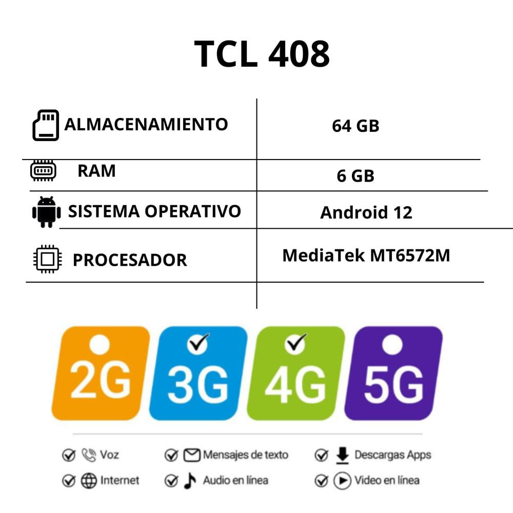 Celular Tcl 408 6Gb + 64Gb Azul img #4
