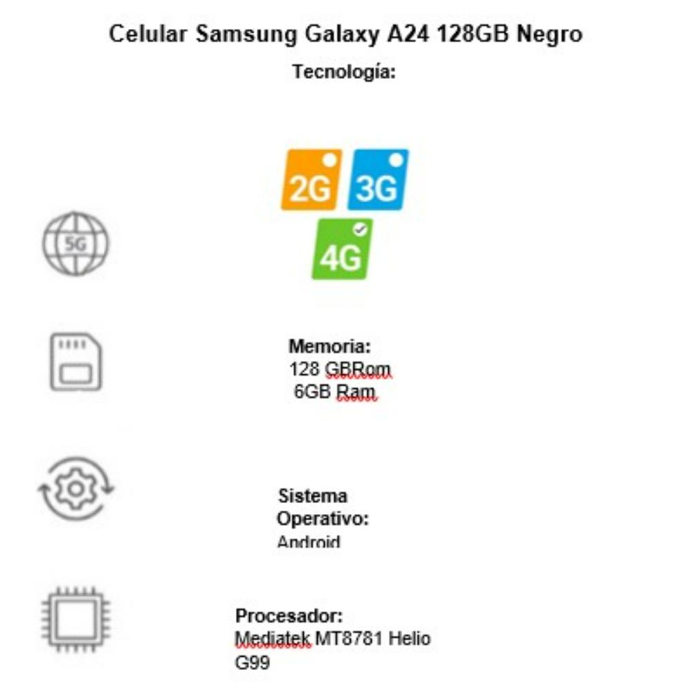 Celular Samsung Galaxy A24 128Gb Negro img #5