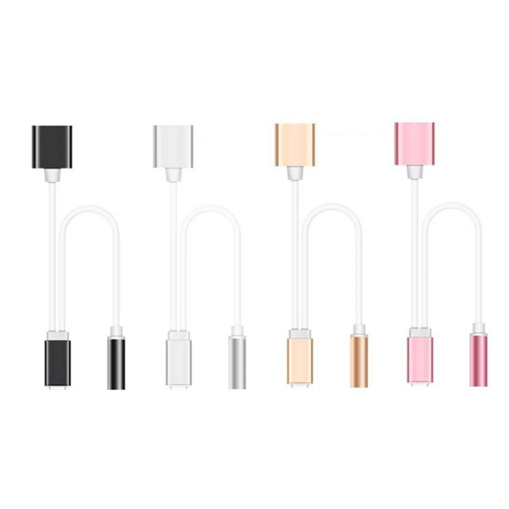 Adaptador De Carga Y Audio Plateado img #3