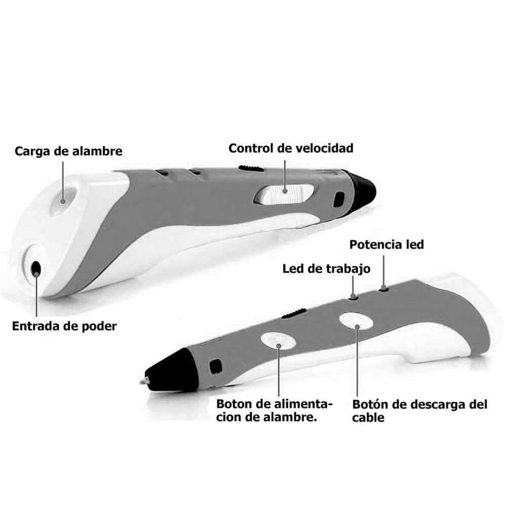 Lapiz Impresora Dibujo En 3D Pen Lapicero + 3 Filamentos 1 img #4
