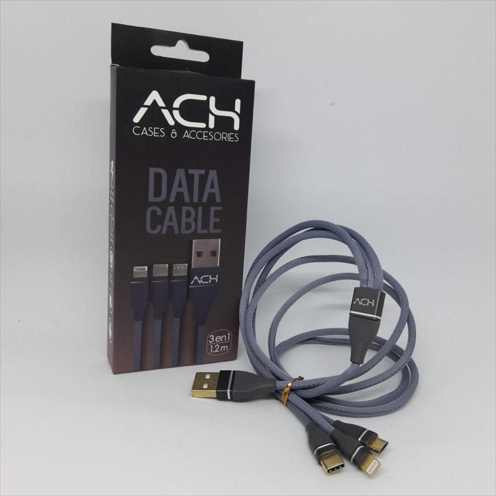 Cable Ach 3 In 1 Tela Gris img #3