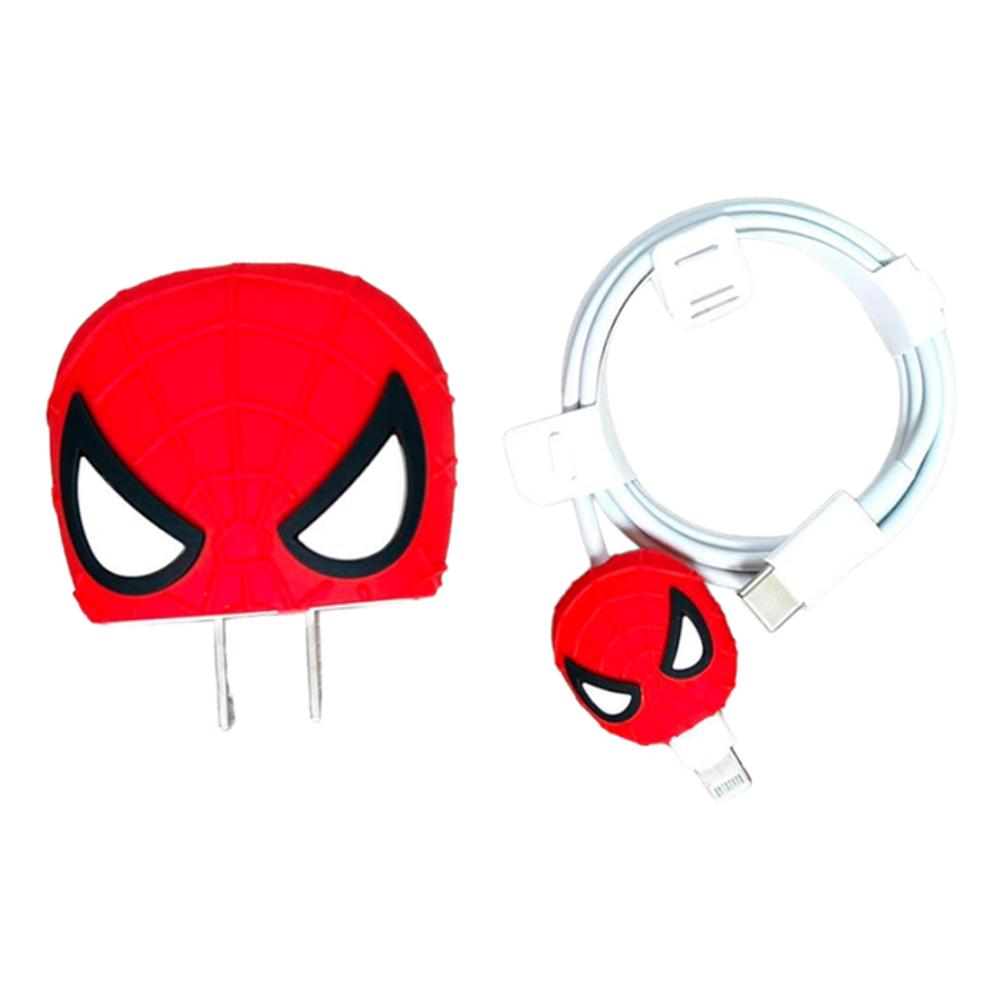 Protector De Cable + Protector De Cargador. Modelo Spiderman img #1