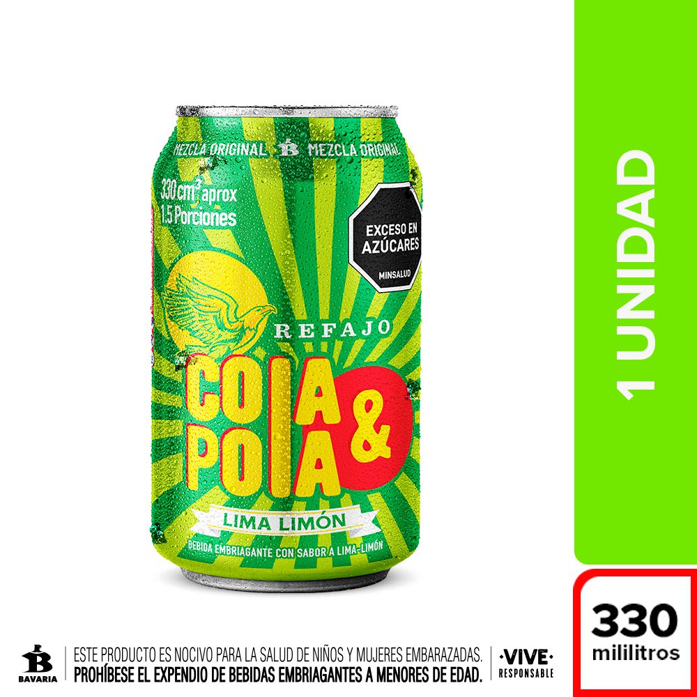 Refajo COLA Y POLA Lima Limón (330  ml) img #1