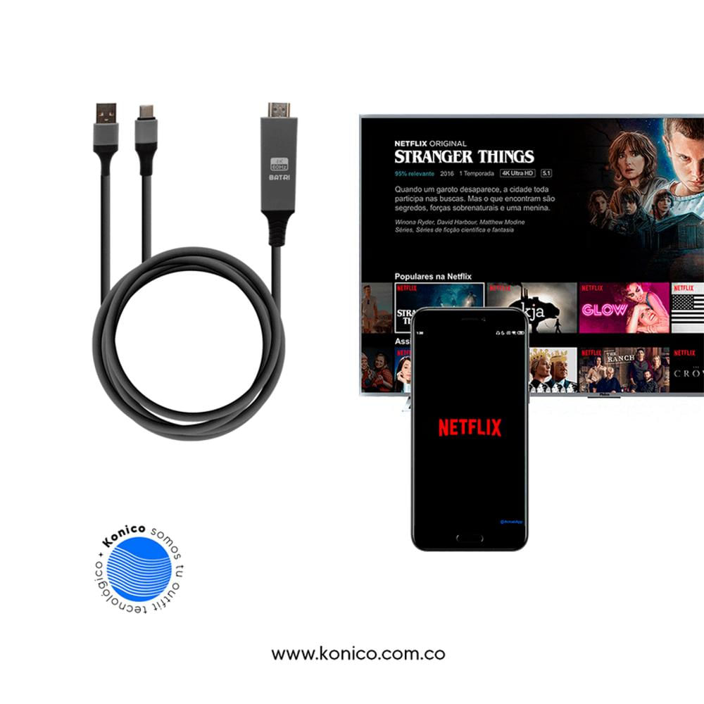 Cable Tv Adaptador Hdmi Micro Usb Y Tipo C Proyectar Pantalla 4K img #1