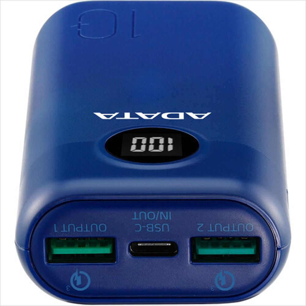 Banco De Poder Adata P10000qcd 10000 Mah Tipo C Azul img #2