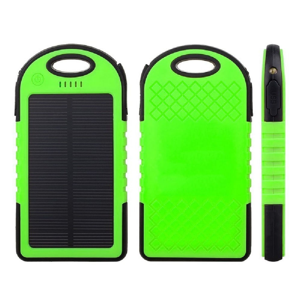 Cargador Solar 5000Mah Bateria Power Bank Panel Verde Negro img #4
