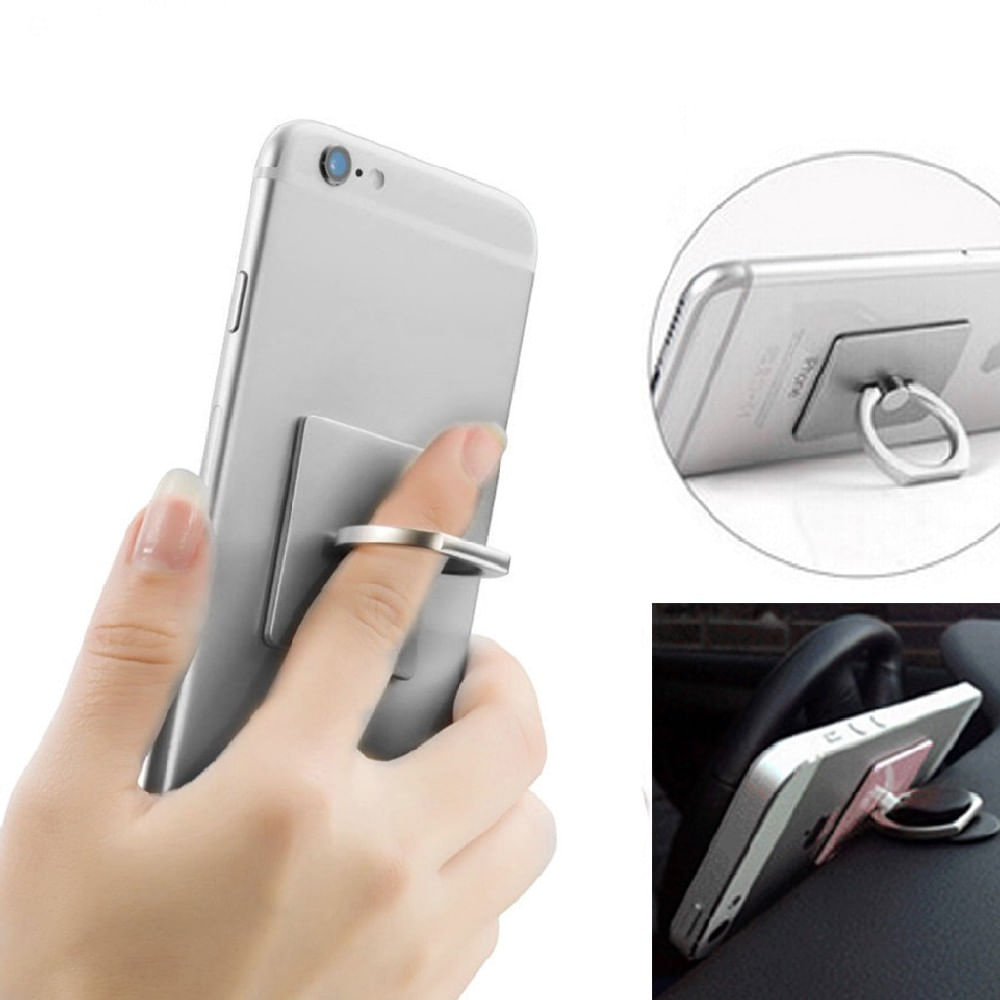 Kit Holder Anillo + Base Carro Celular 360 Gris Gris img #2