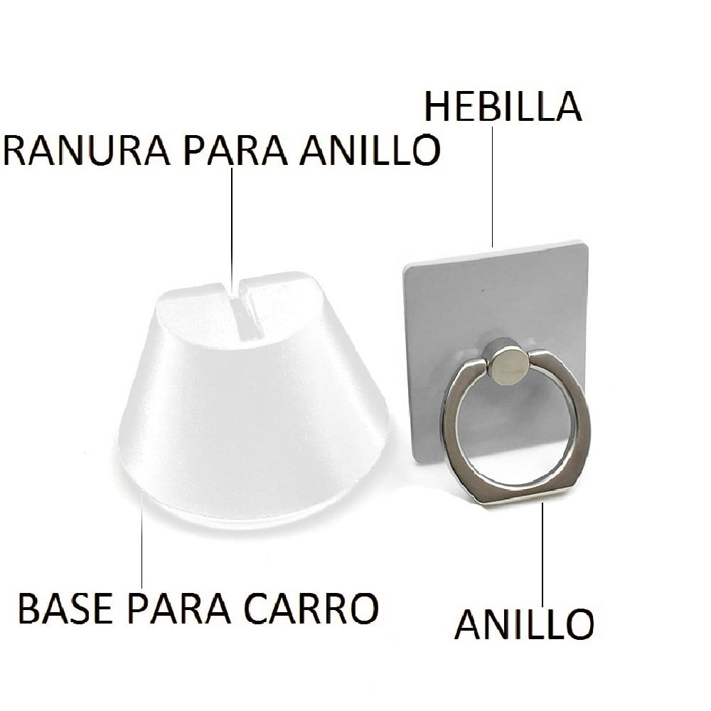 Kit Holder Anillo + Base Carro Celular 360 Gris Gris img #4