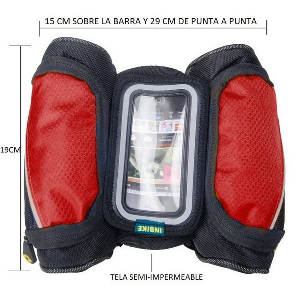 Maletin Soporte Celular Bicicletas Negro Rojo img #3