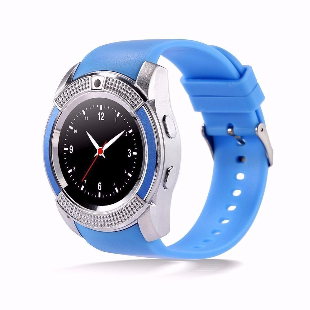 Reloj Inteligente Smartwatch V8 Bluetooth Camara Azul img #1